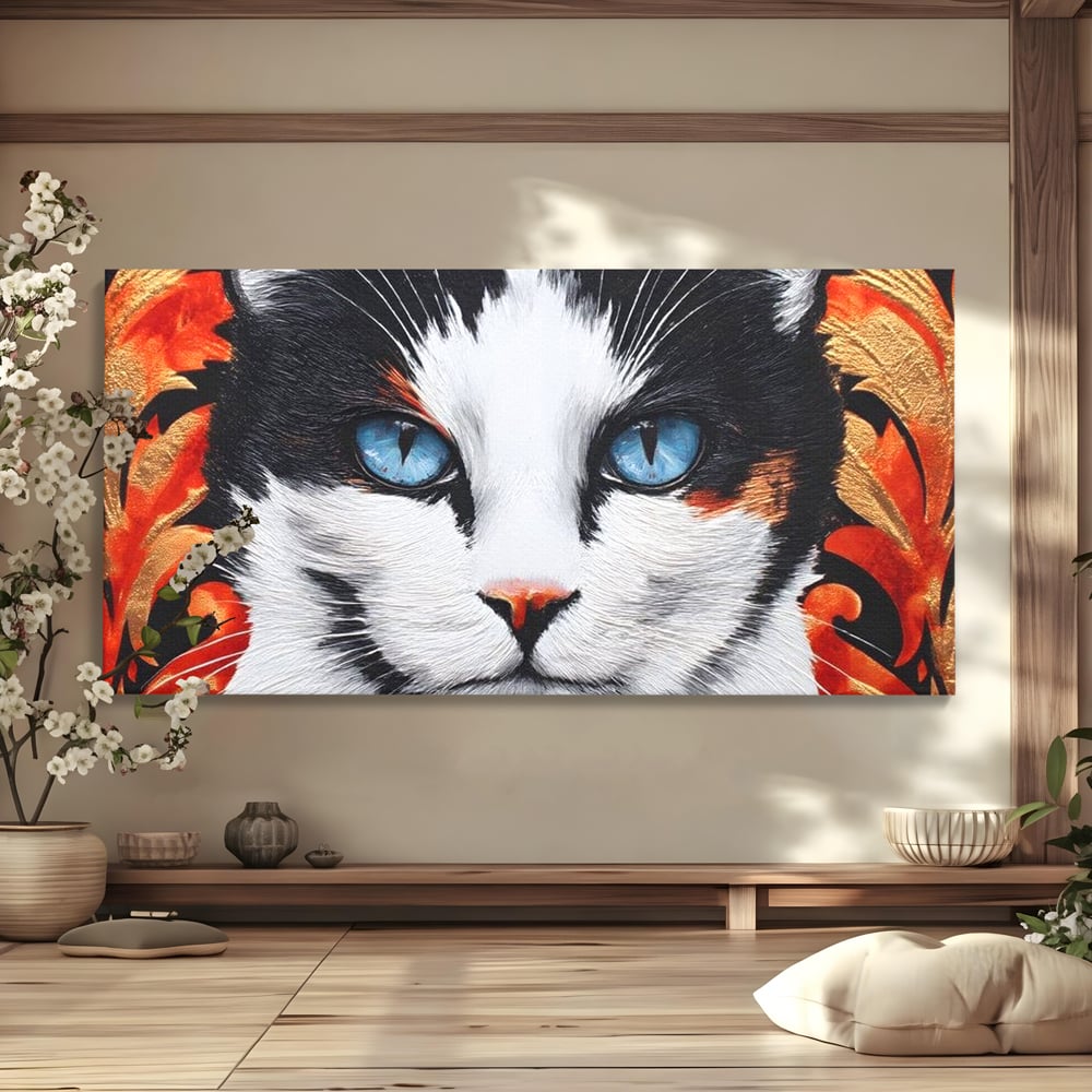 Tablou canvas cu tablou canvas cu ochi de pisica, fara rama, pe sasiu de lemn